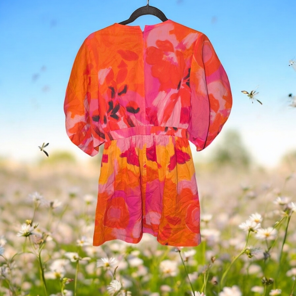 New De Loreta 'Candelaria' Orange Dress Size Small - Picture 6 of 7